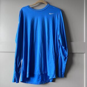 Nike Shirt Mens XL Blue Dri-FIT Long‎ Sleeve Tennis NYC 2014 Athletic Running